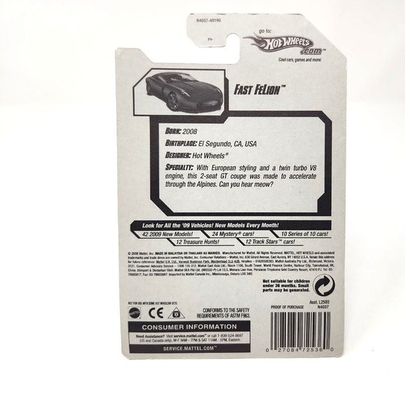 2009 Hot Wheels #34 New Models 34/42 FAST FELION 1:64 Burgundy (dd) - Picture 3 of 7